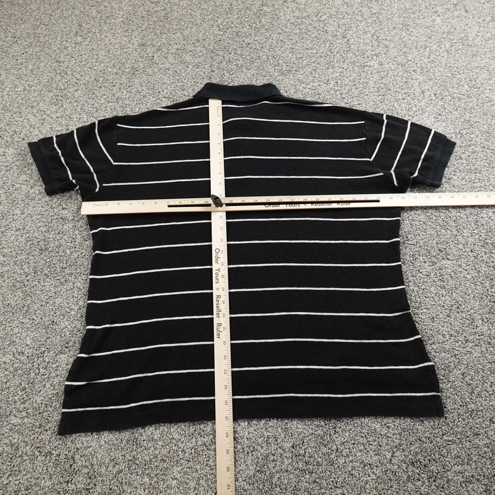 VTG Polo Ralph Lauren Polo Shirt Mens XL‎ Black Pony Waffle Knit Thermal 90s Y2K